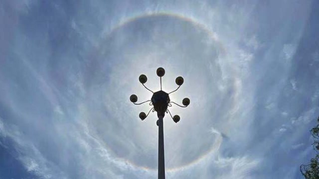 北京上空出现日华,日晕和环地平弧,你看到了么?