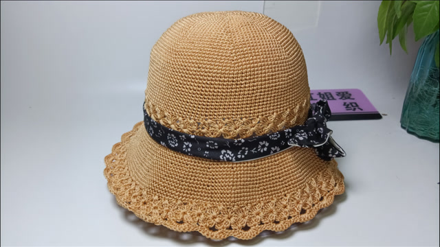 钩织单股线四叶草夏凉帽(下)四叶草帽檐的钩法,特别好看还简单