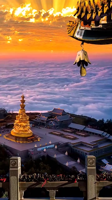 蹲了一天一夜终于拍到了峨眉山金顶的云海仙境,且看且珍惜!