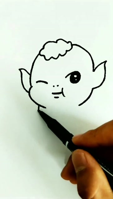 小胡巴创意简笔画:还记得《捉妖记》那个可爱的小胡巴吗?