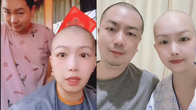 丈夫忍痛帮癌症妻子剃光头发后 一个动作让妻子瞬间泪目