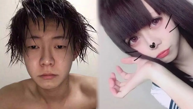 都说日本女生化妆前后是两个人 其实男生化起妆来才堪比换头!