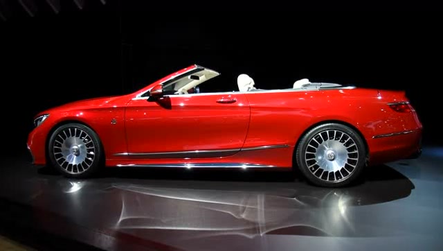 红色拉风的迈巴赫s650敞篷车