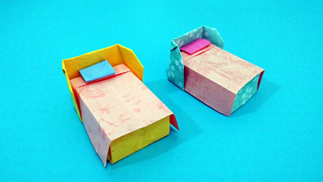 好q萌,给芭比娃娃折一张小床 很简单拯救手残党折纸手工diy视频