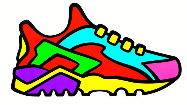 一双运动鞋简笔画彩色图片