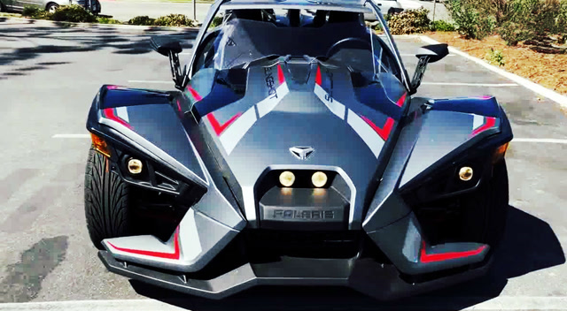 最强倒三轮近距离太彪悍!全新北极星polaris slingshot亮相!