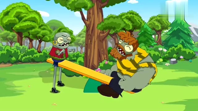 植物大战僵尸搞笑动画:小僵尸和老虎大王玩跷跷板