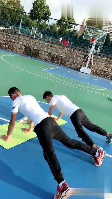 平板支撑开合前后跳,收紧腰腹,每天做5组,每组20-30个