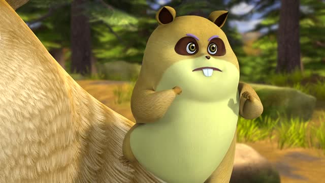 熊出没:森林里有很多的小动物都需要,有像肥肥那么大的力气!