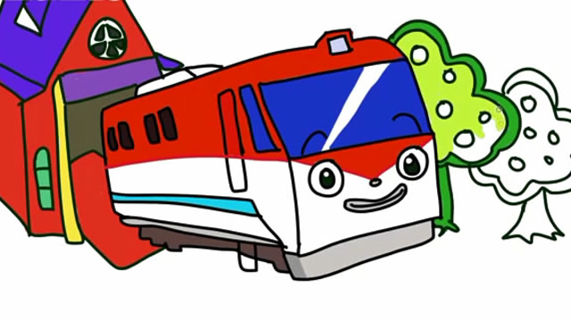 儿童简笔画:漂亮的红火车