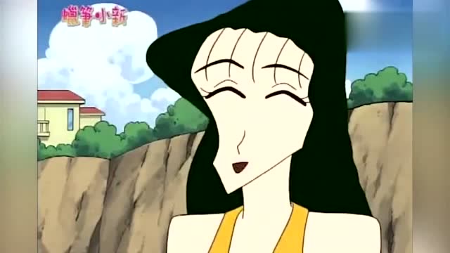 蜡笔小新和娜娜子姐姐海边度假,岳父大人竟然不放心!