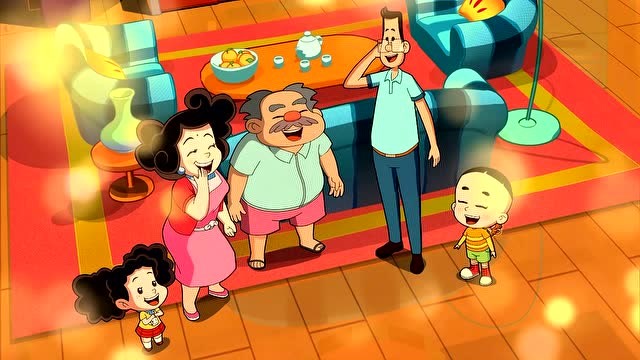 大头儿子小头爸爸新年到了大家一起在大头儿子加过年