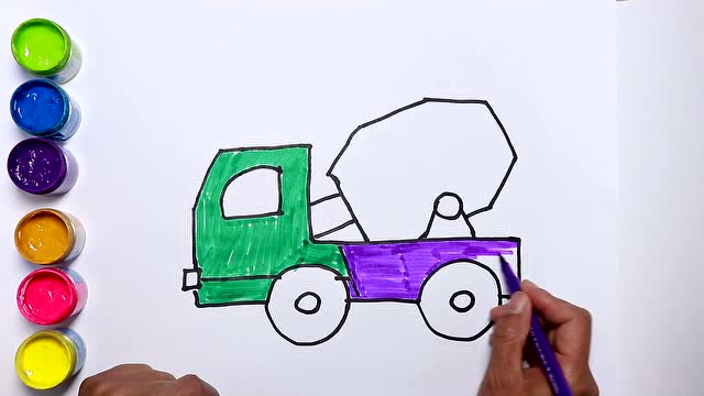 如何画搅拌机 儿童绘画 学习儿童色彩 儿童简笔画