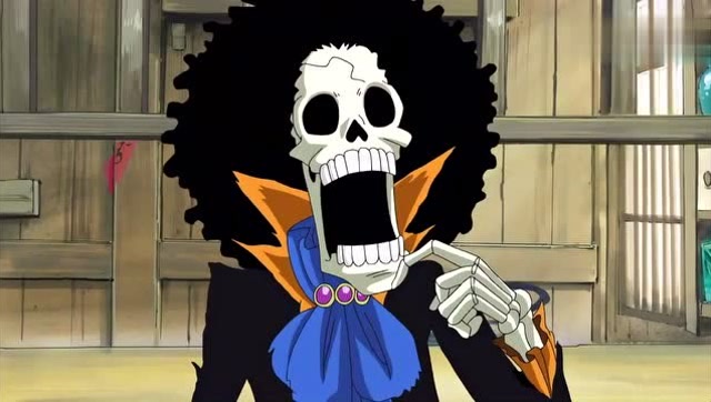 布鲁克吃饭,突然出来个骷髅