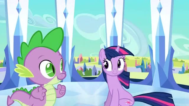 小马宝莉:紫悦被森布拉大王困在黑水晶塔里,靠穗龙运送水晶爱心了