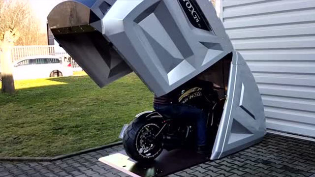 电动车摩托车的折叠车库,不怕被偷车不怕雨淋