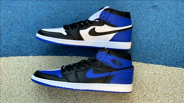 aj1黑蓝阴阳 air jordan 1 retro og aj1小丑