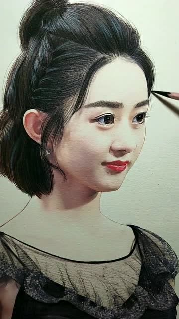 小伙用铅笔手绘赵丽颖,这个作品栩栩如生,不知道还以为是特效呢