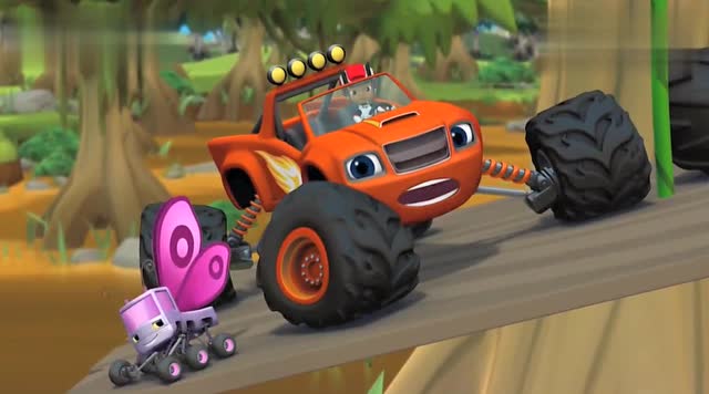 蝴蝶你好,你能帮怪兽战车保持丛林秋千的平衡吗?