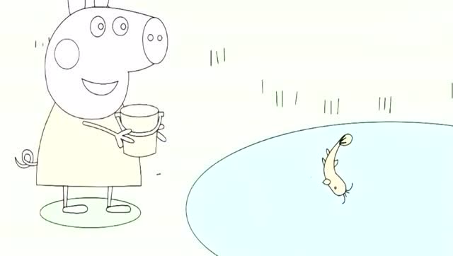 粉红猪小妹涂鸦游戏!捉泥鳅,小松树宝宝都爱看的儿歌视频!
