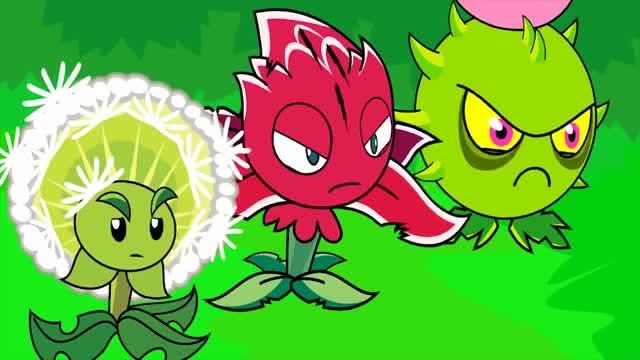 植物大战僵尸游戏动画红针花与导向蓟的矛盾四