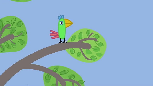 鹦鹉波莉站在了树枝的顶端,他总喜欢飞到高处