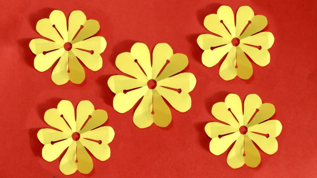 过年和小朋友一起玩剪纸,轻松剪出迎春花,手工剪纸教程