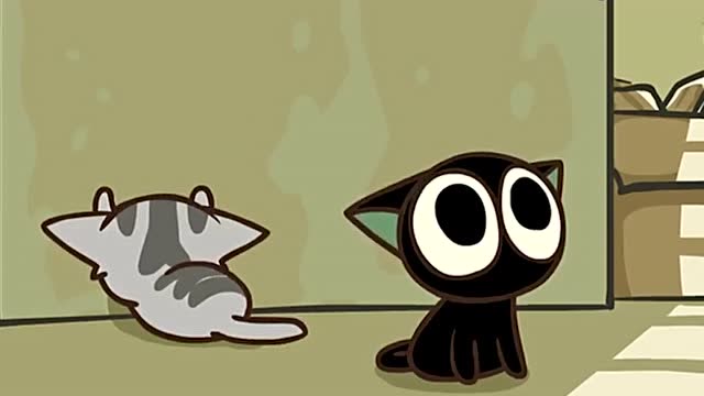 罗小黑战记:小皇受到惊吓,爬到屋顶,两只毛的追逐战开始