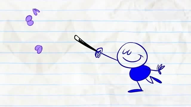 搞笑铅笔画小人:铅笔人拥有一个魔法棒,想把女朋友变美