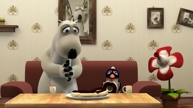 倒霉熊:请了企鹅到家里来吃甜甜圈,家里却有一株食人花