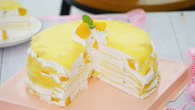 黄桃千层蛋糕-班戟粉版2019