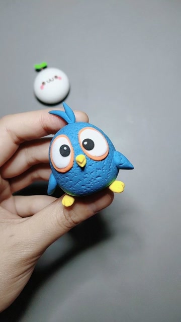 超轻粘土手工,愤怒的小鸟蓝弟弟教程,好可爱鸭