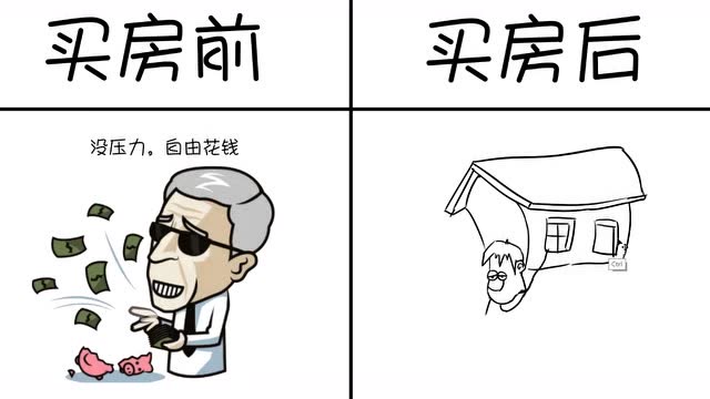 买房前vs买房后,生命不息还贷不止,努力赚钱才是王道