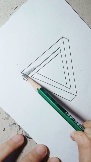 视错觉立体画三角形教程来了