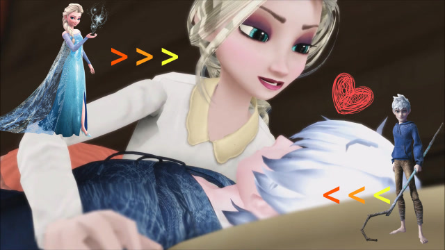 冰雪奇缘mmd:艾莎,杰克2人太甜蜜,艾莎还做了件超可爱的事