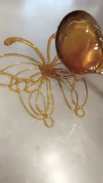 糖画蝴蝶讲解,看一遍就学会了,又学了一招!