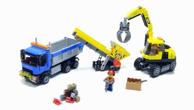 积木玩具乐高城市系列60075 挖掘机和卡车