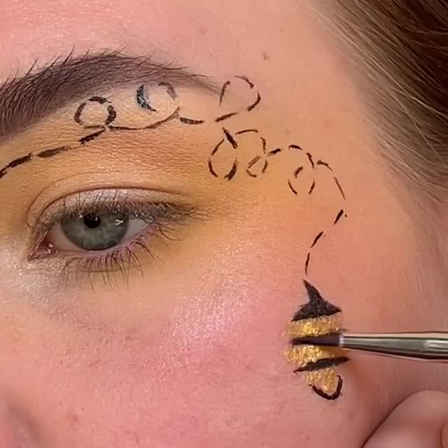 蜜蜂主题的创意妆容教程