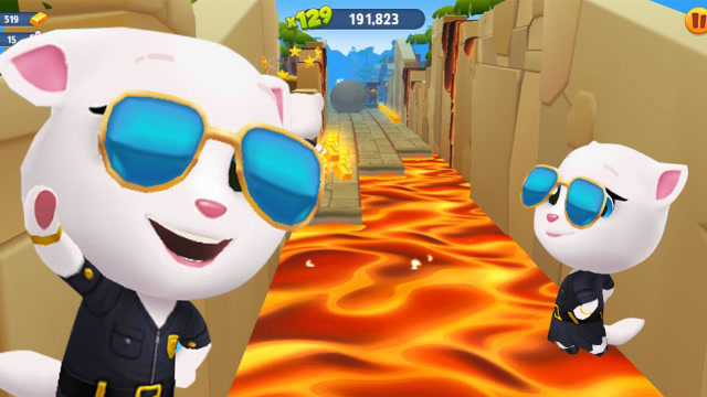 汤姆猫跑酷:警探安吉拉跳跃岩浆,太酷了