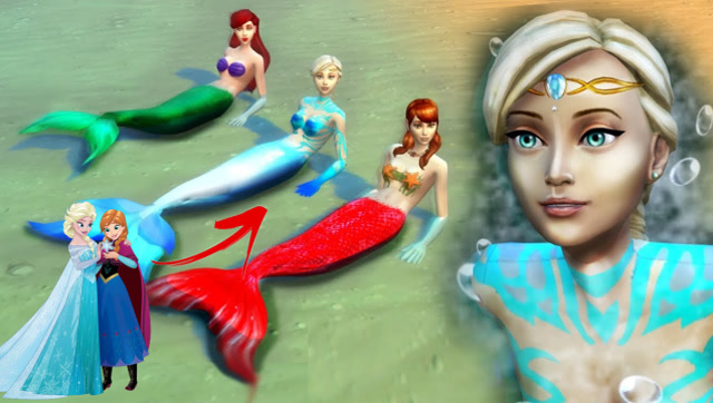 冰雪女王安娜变美人鱼帮爱丽儿寻找解除魔咒的办法