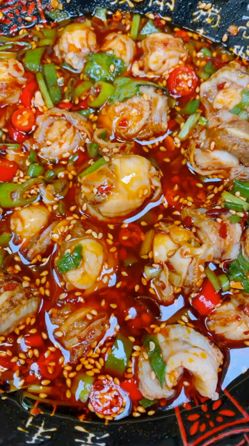 捞汁扇贝肉制作完成.