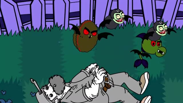 诡异的蝙蝠形状僵尸-植物大战僵尸动画