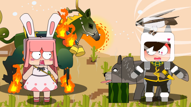 迷你世界格斗动画第299集:雪诺怎么有两只宠物一只老鹰一只藏獒?