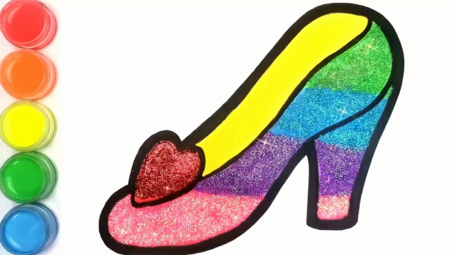 高跟鞋的简笔画简笔画画一只高跟鞋并涂上颜色