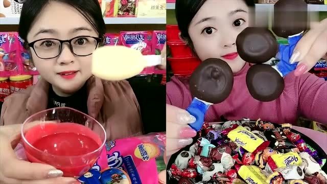 美女直播吃脆皮奶酪棒糖果一口下去嘎嘣脆是我向往的生活