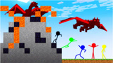 Minecraft动画：火柴人VS我的世界火山岩浆危机