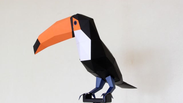 大嘴鸟手工纸模型制作