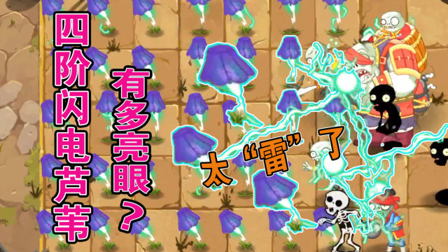 植物大战僵尸:四阶的闪电芦苇有多亮眼?太有价值了!