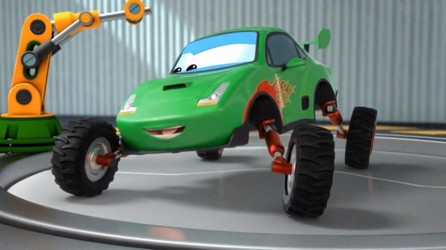 超级飞侠:旋风一号赛车制作完成,它有着炫酷的贴纸和奇怪的轮子