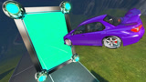 汽车加足马力冲向“重力门”，会怎样？3D动画模拟太真实了！